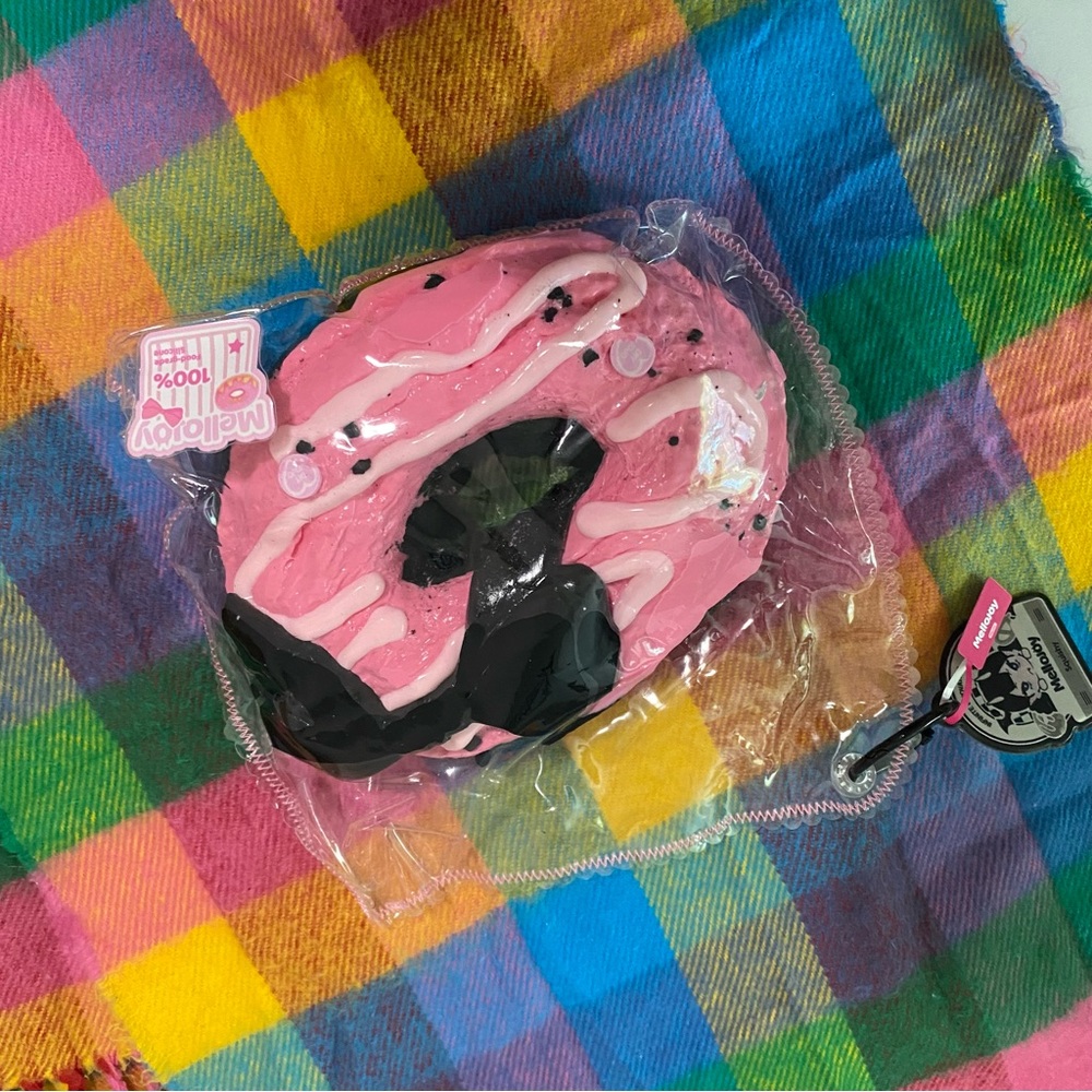 Mellojoy Pink & Black Donut Dessert Squishy Stress Relief Toy